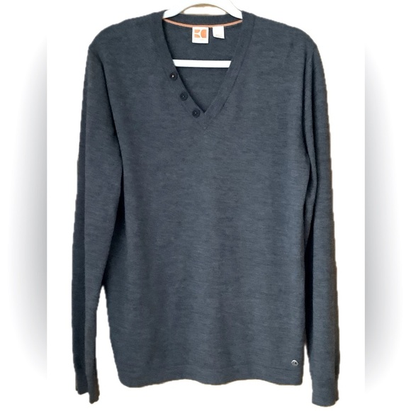 Hugo Boss Other - HUGO BOSS Charcoal Virgin Wool Sweater Size L